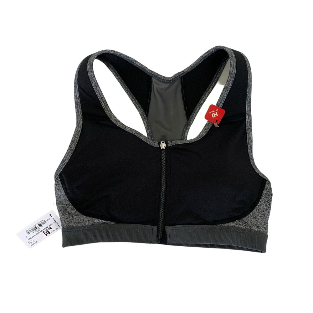 BCG Sports Bra Small Black Gray NWT Activewear Gym Fitness Athleisure Training